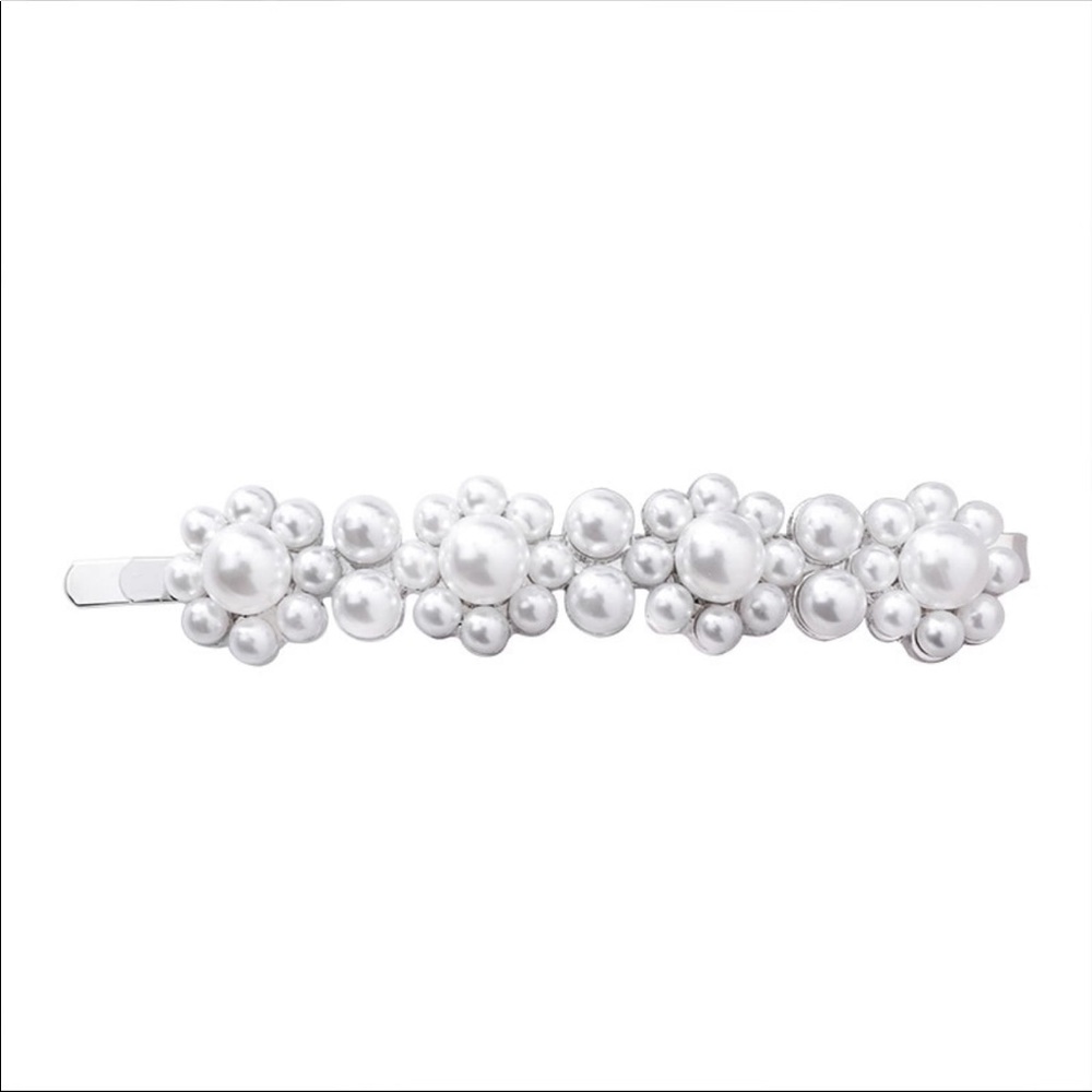 Set 2/hair clips, same style faux pearls - Picture 7 of 7